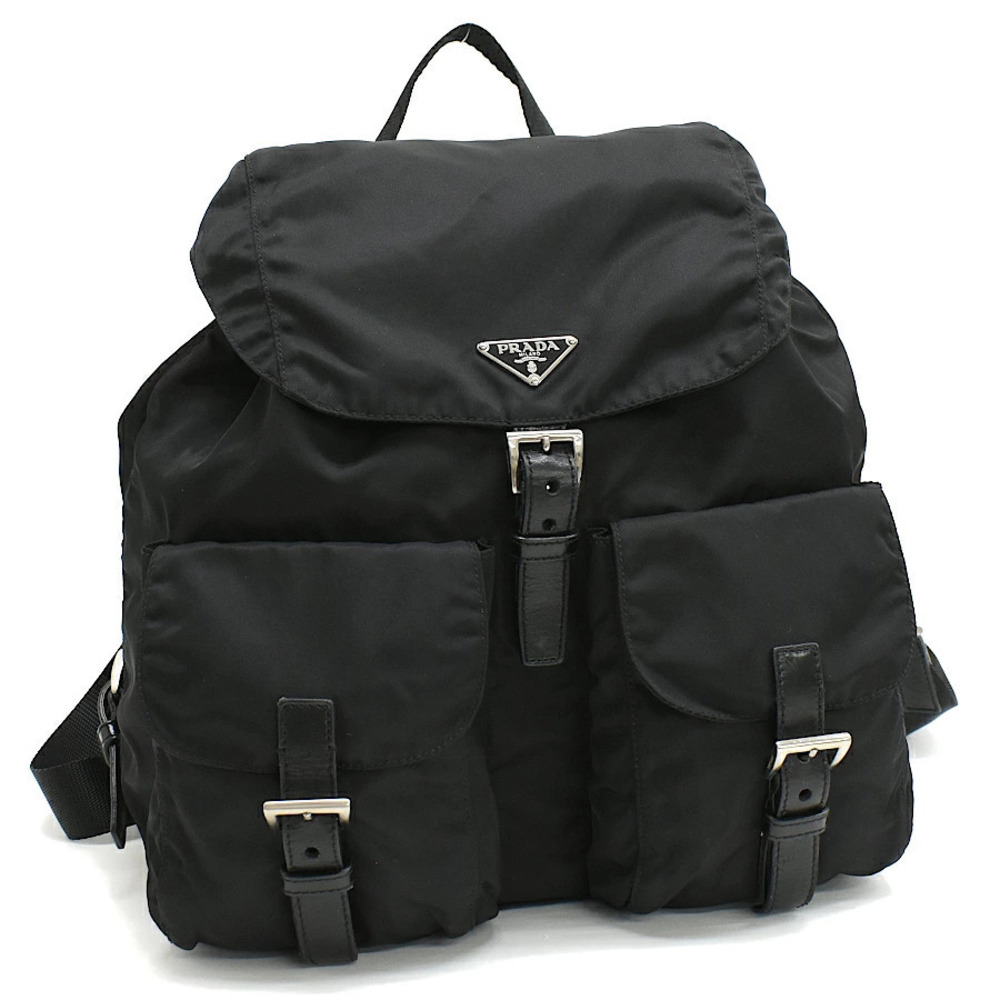 Prada Backpack Black Triangle Plate